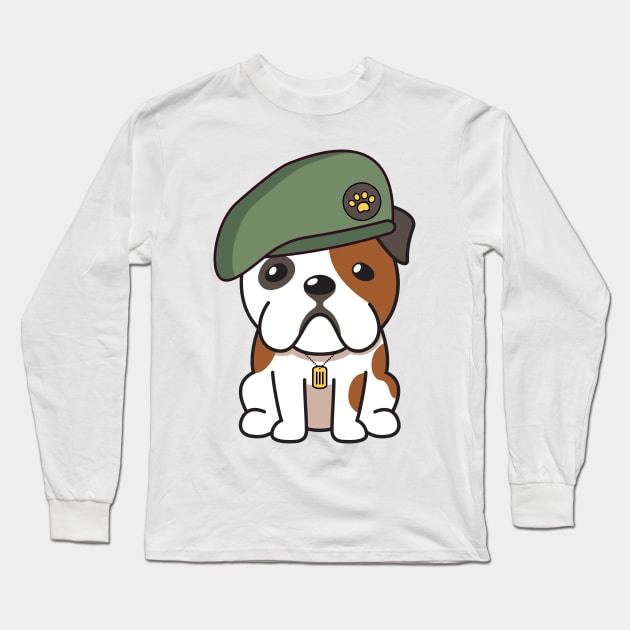 Green Beret English Bulldog Long Sleeve T-Shirt by Pet Station